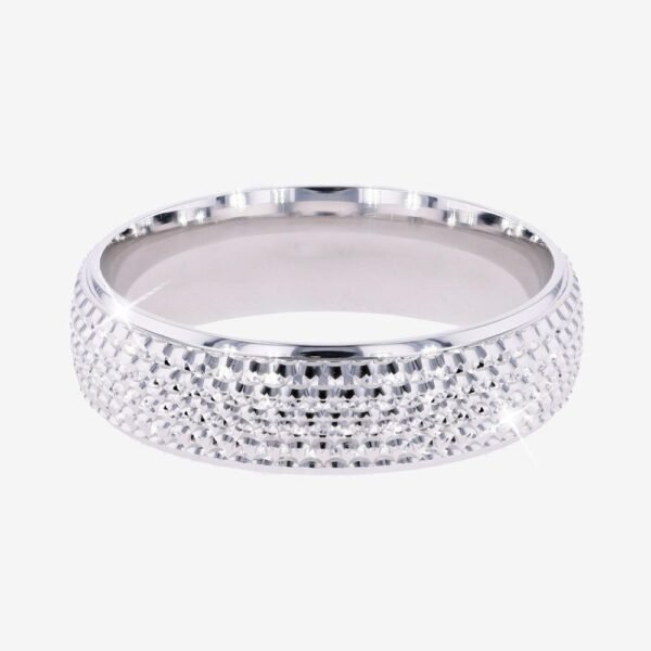 Silver Men's Diamond Cut Band Ring